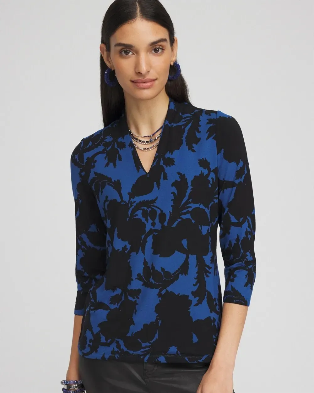 Touch of CoolTM Paisley 3/4 Sleeve Tee