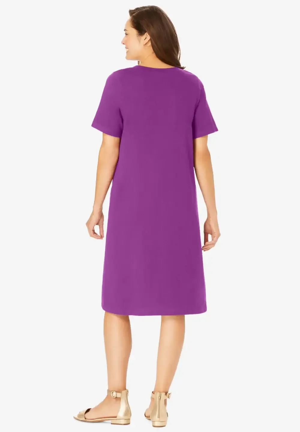 Perfect Short-Sleeve V-Neck Tee Dress