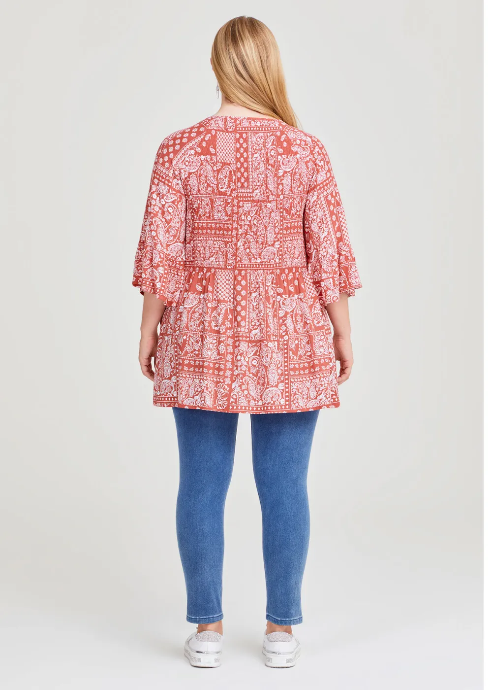 Natural Scarf Print Tunic