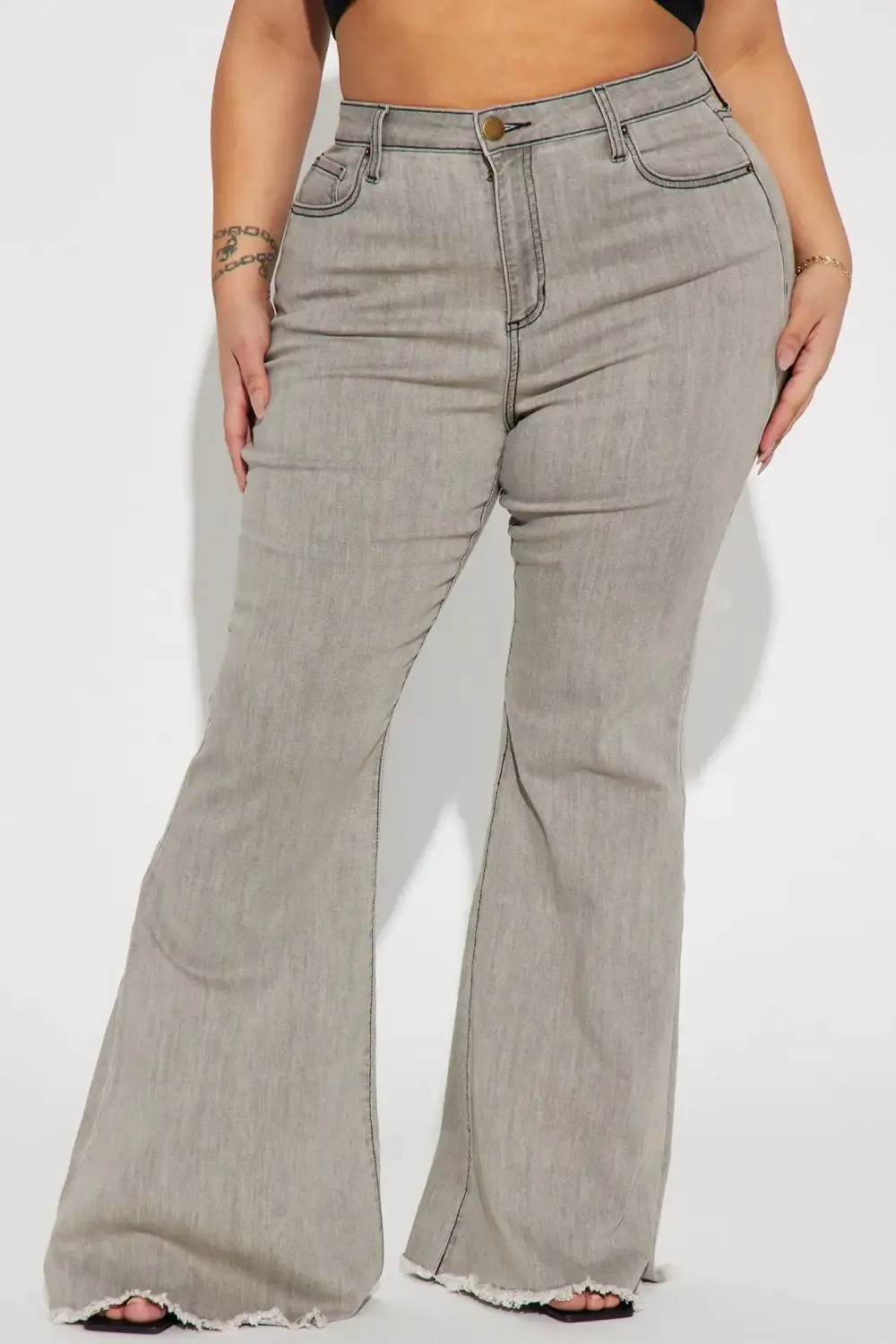 Rodeo Star Flare Jeans - Grey