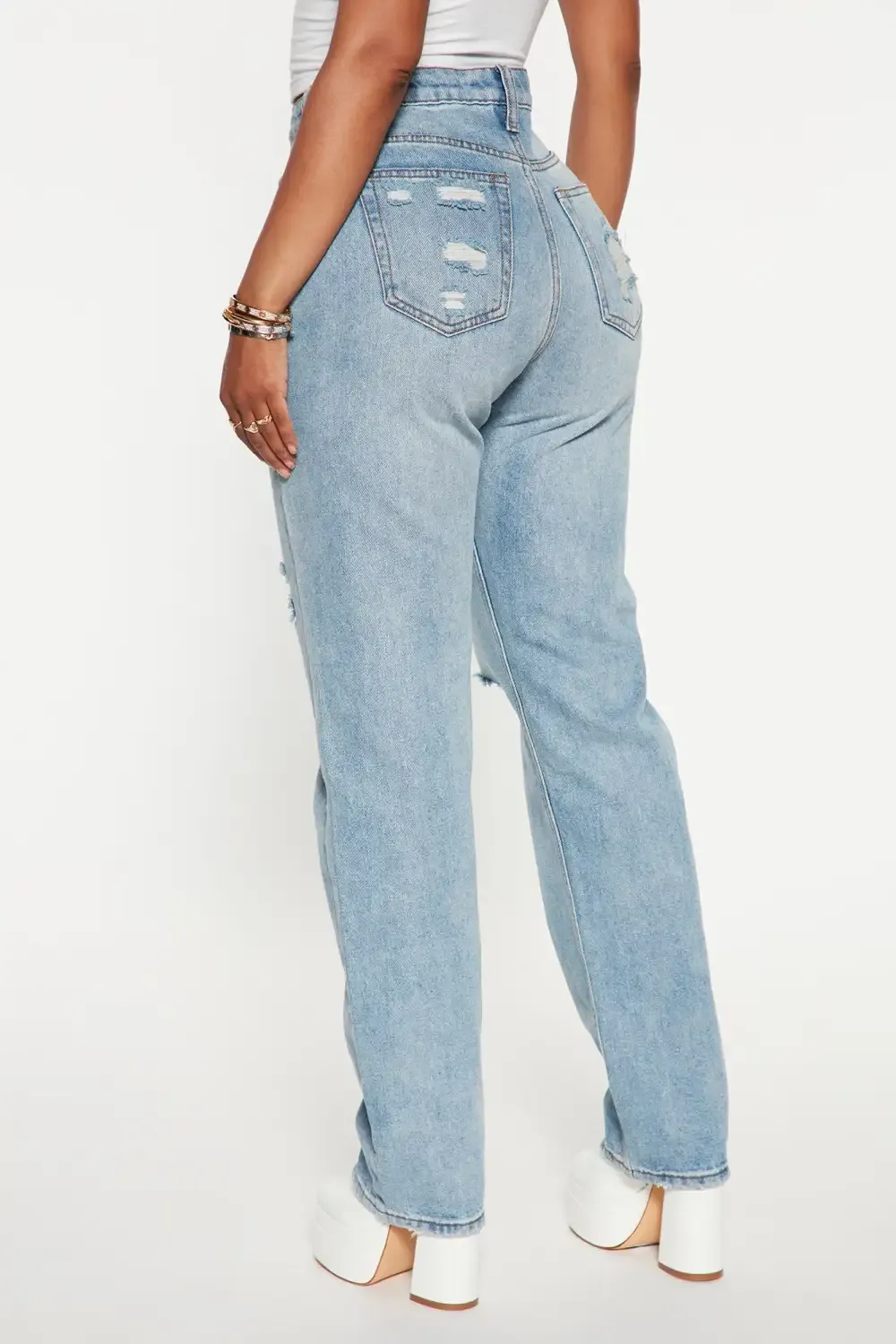 Daddy Issues Slouch Fit Jeans - Medium Blue Wash
