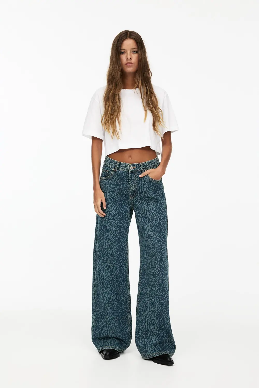Jeans baggy leopardo