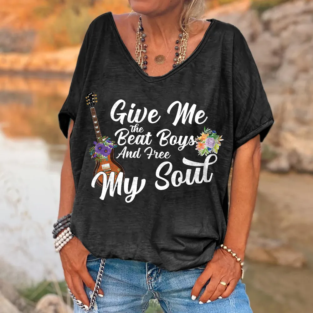 Give Me The Beat Boys And Free My Soul Print Women's T-shirt