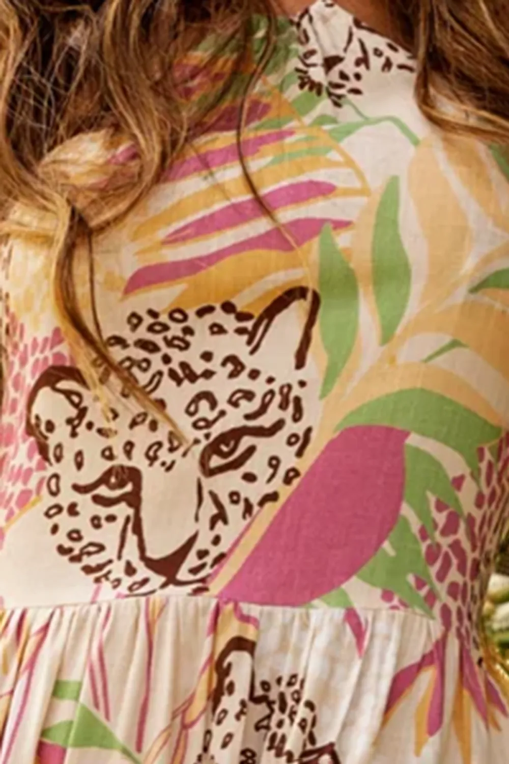 Multicolor Animal Print Maxi Dress