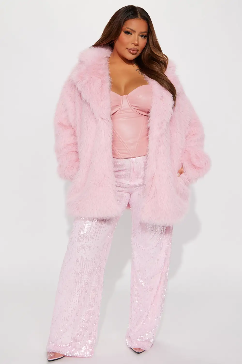 Legally Bomb Faux Fur Coat - Pink