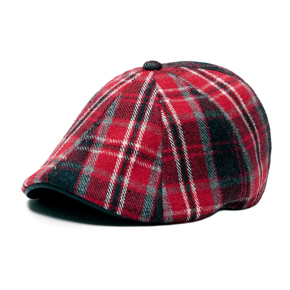 The Valentine Rose Boston Scally Cap - Red Plaid