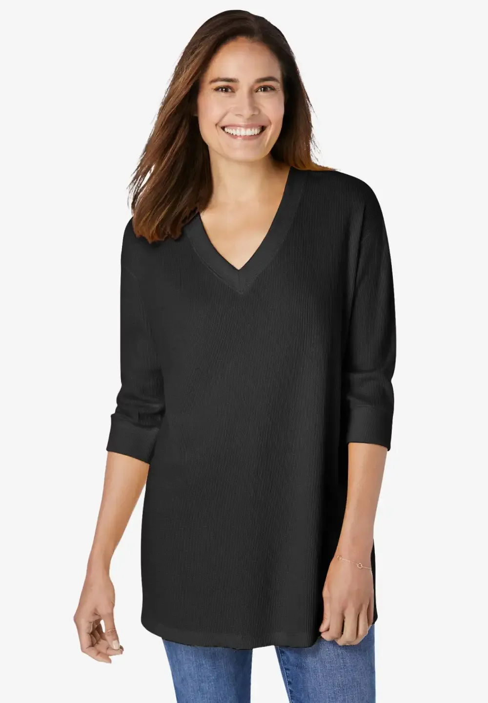 Three-Quarter Sleeve Thermal Sweatshirt