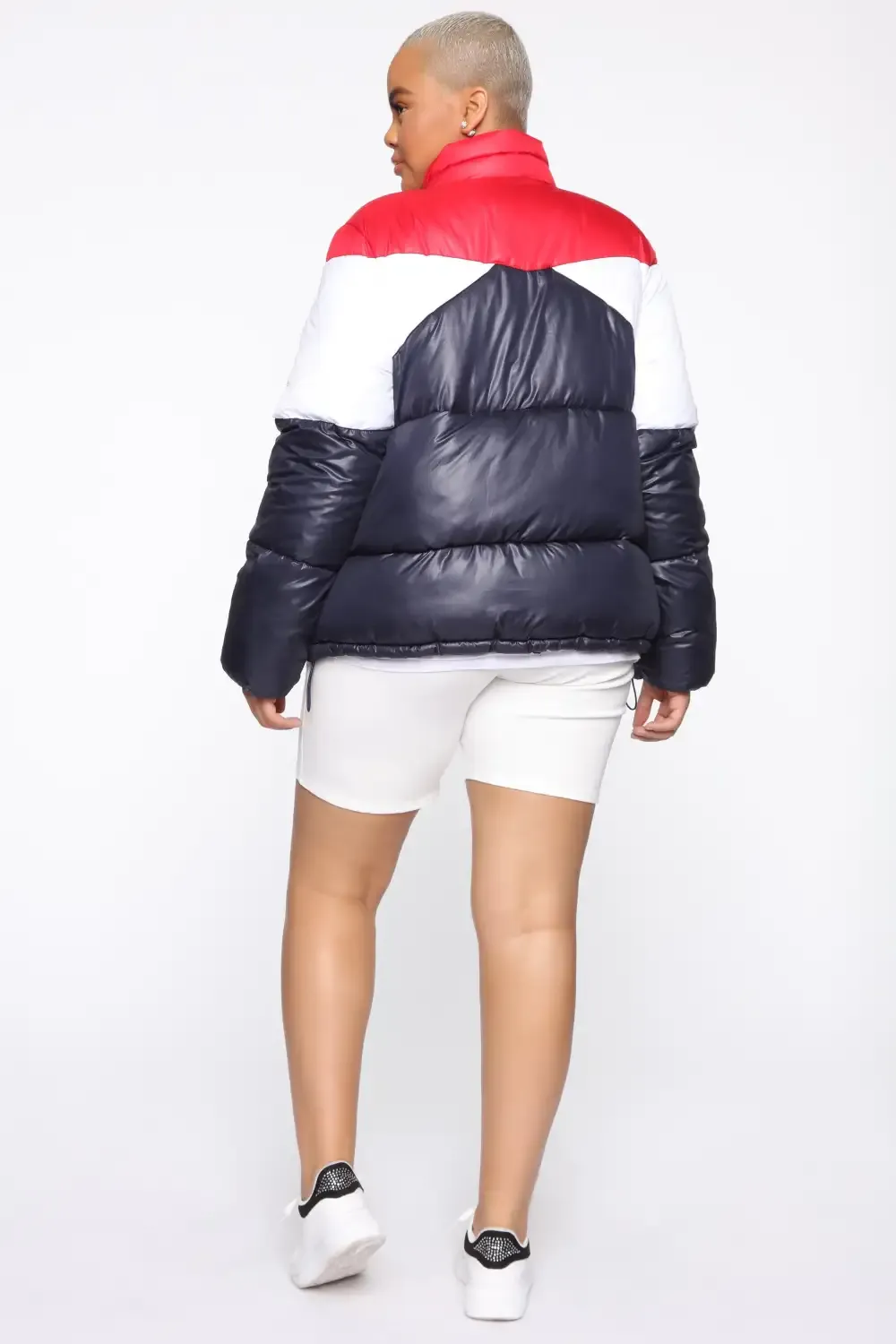 Rain Won't Stop Me Puffer Jacket - Navy/combo