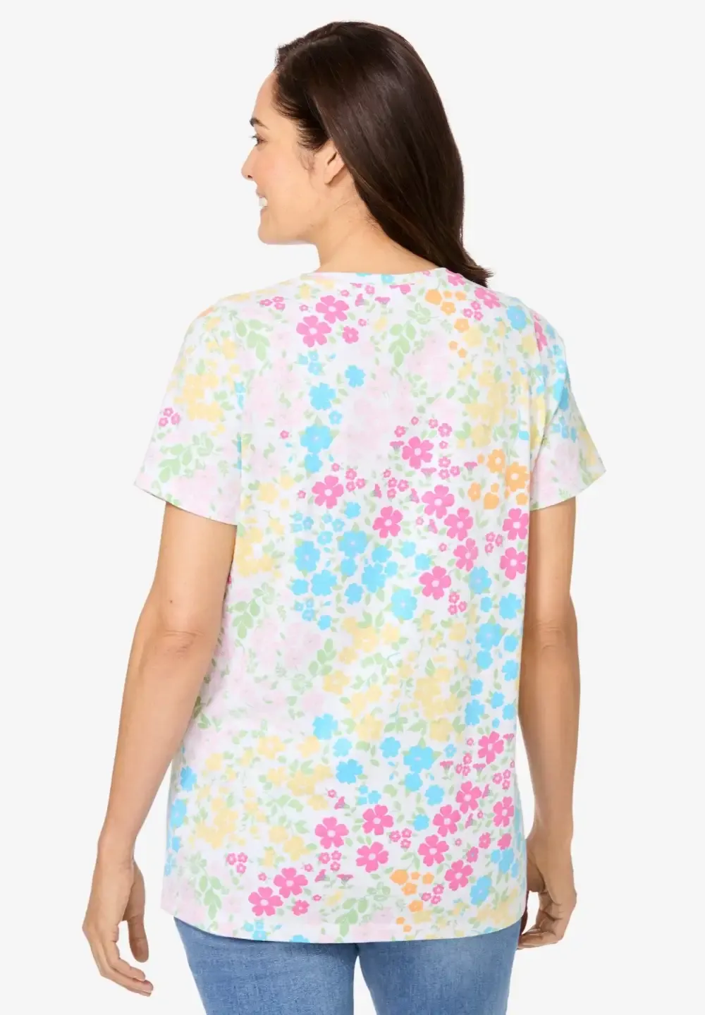 Perfect Printed Short-Sleeve Crewneck Tee