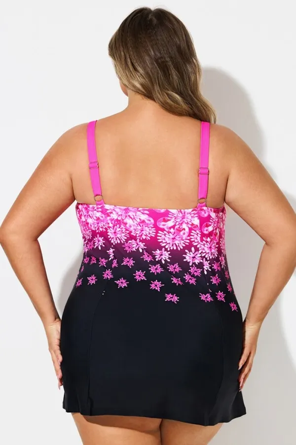 Blue Ocean Square Neckline Women Stylish Swimdress