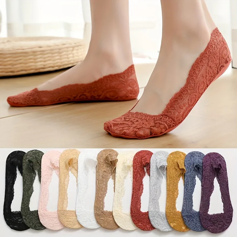 Twelve Pairs Of Summer Lightweight Floral-Printed Stockings