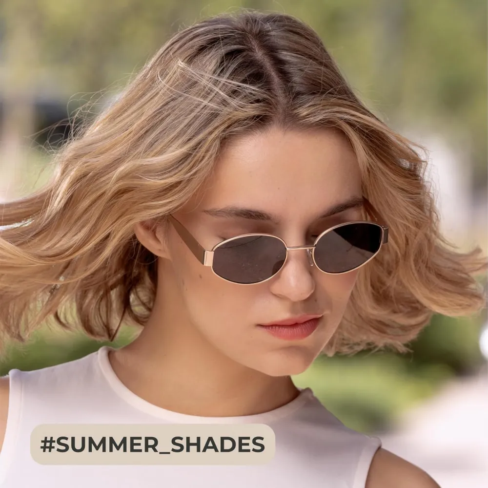 livho 2025 Trendy Oval Sunglasses - Stylish Polarized Shades for Everyday - Retro Metal Frames, Gold/Silver/Black
