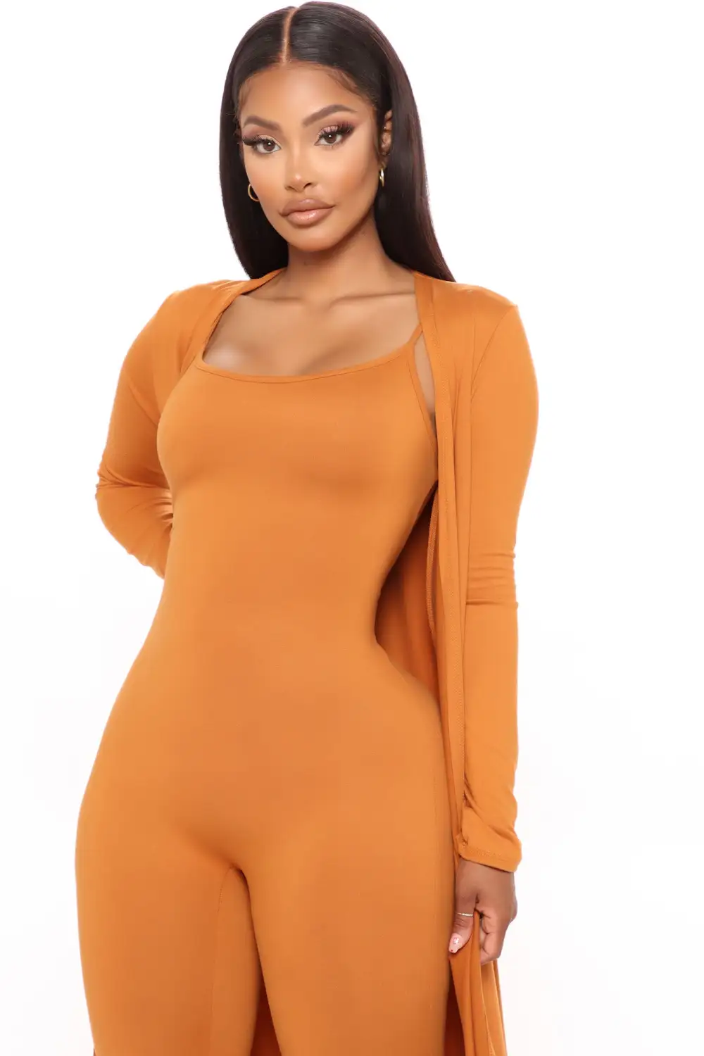 Nova Charmer Jumpsuit Set - Camel
