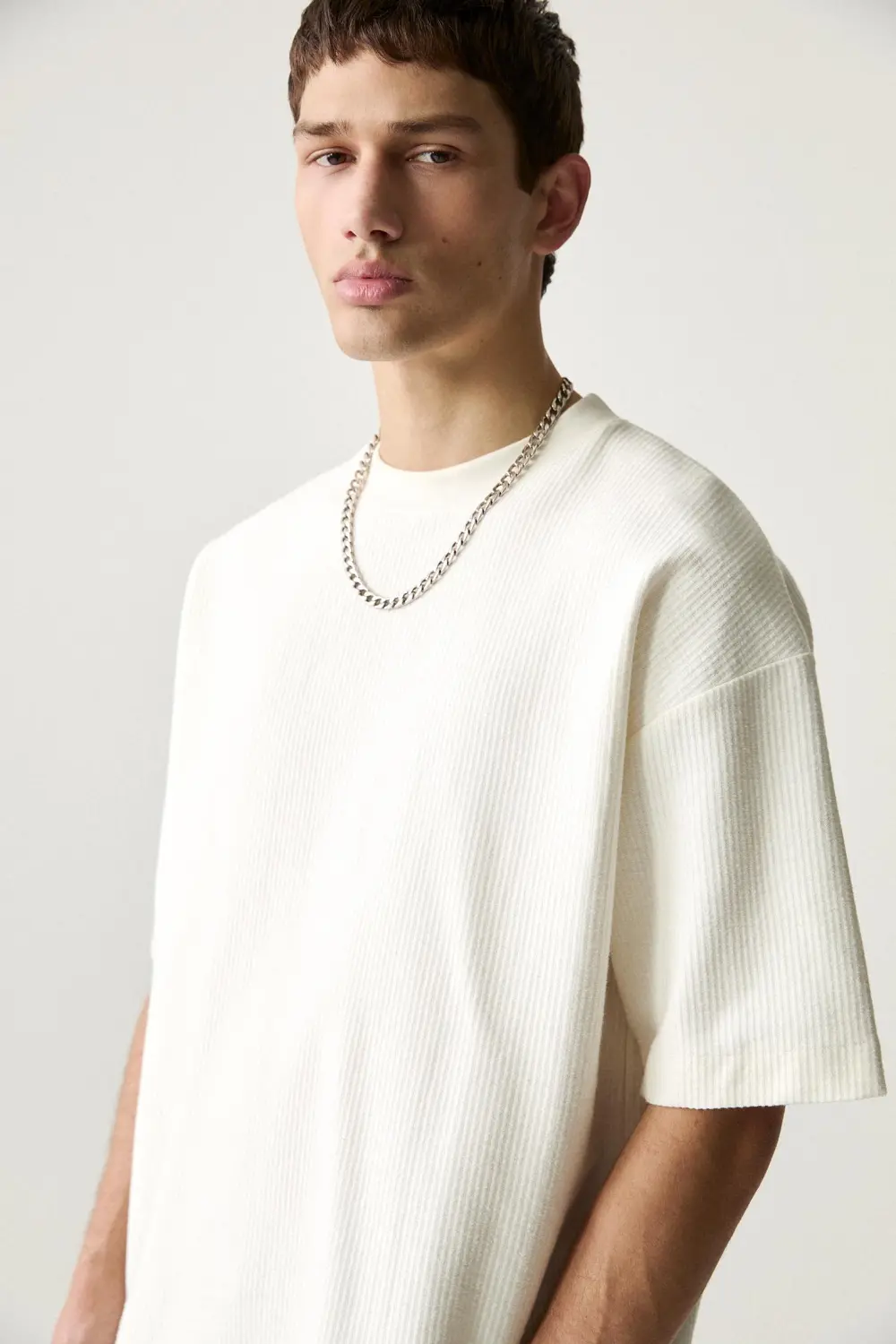 Textured short sleeve sweatshirt