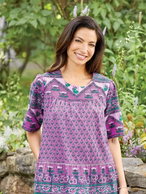 Mid-Calf Tiered Cotton Muumuu