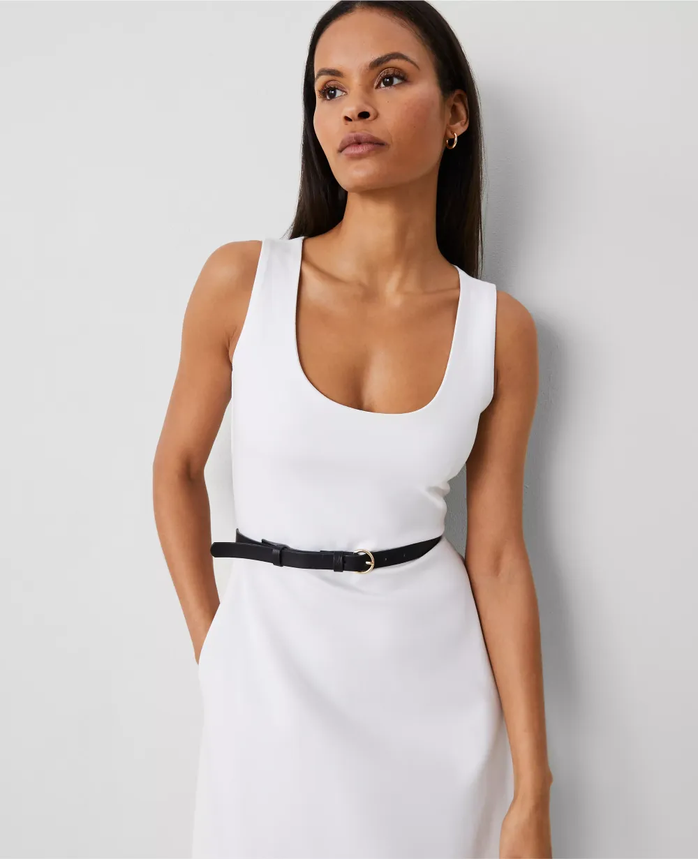 Ponte Sleeveless Midi Dress