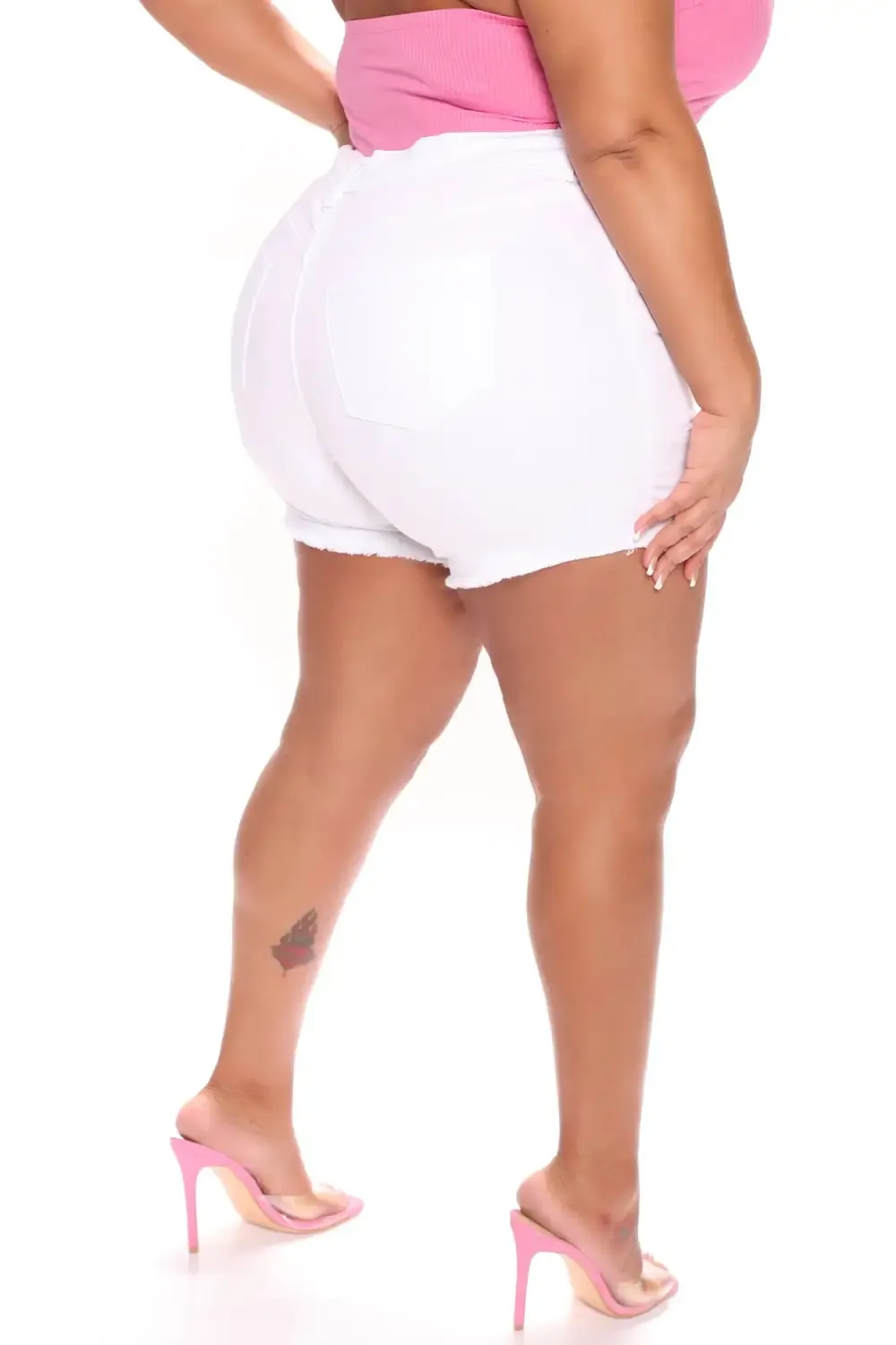The Mixer Distressed Denim Shorts - White