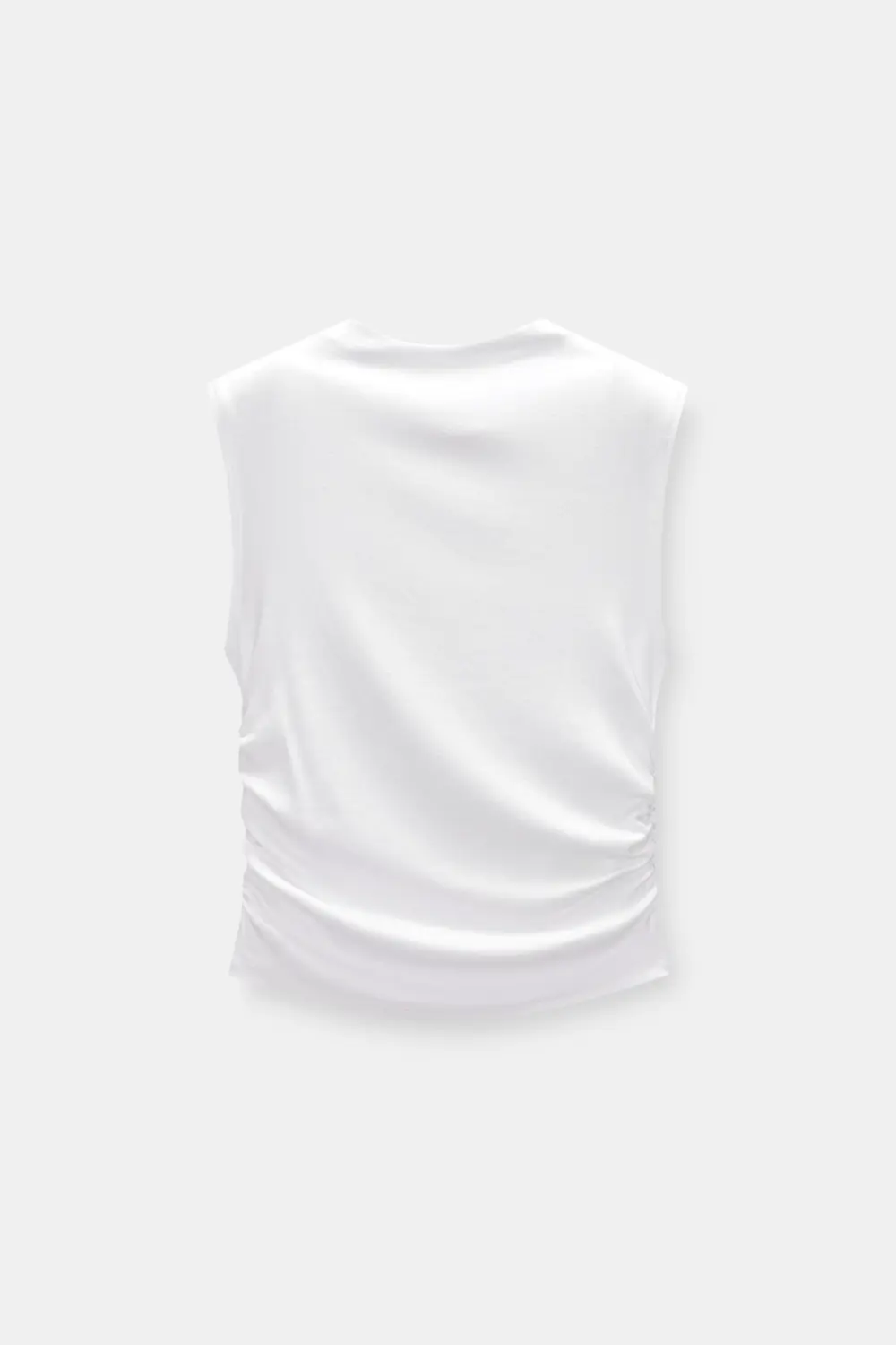High neck gathered top
