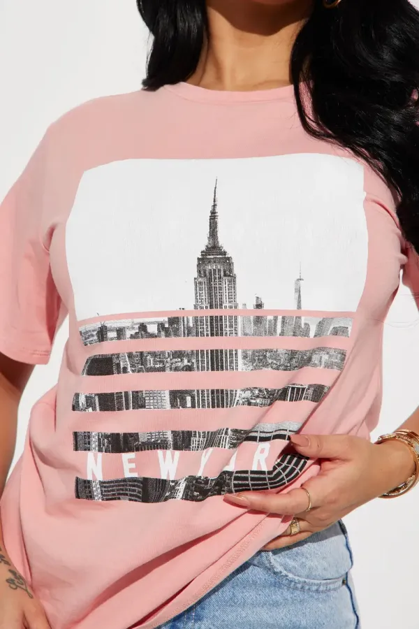 The Big City Short Sleeve Top - Mauve