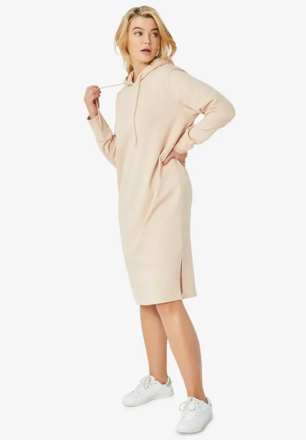 French Terry Hooded Sweatshirt Dress