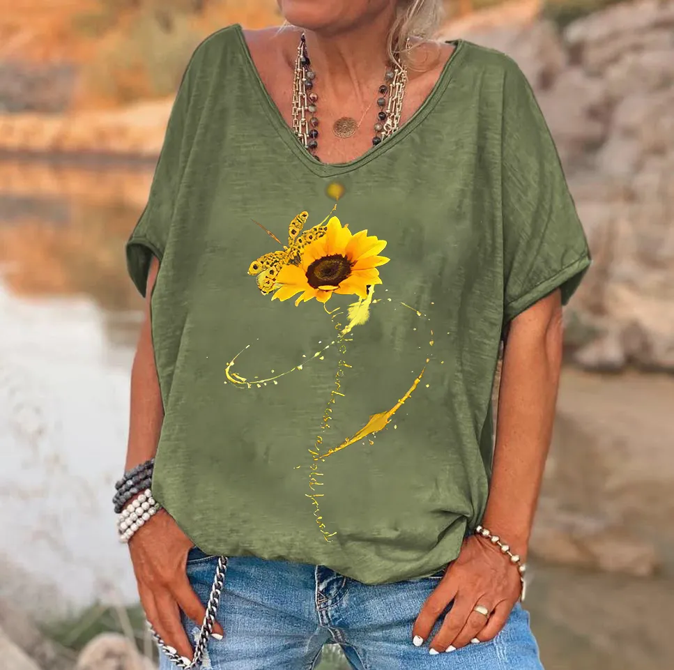 Hello Darkness My Old Friend Flower Print Women's T-shirt