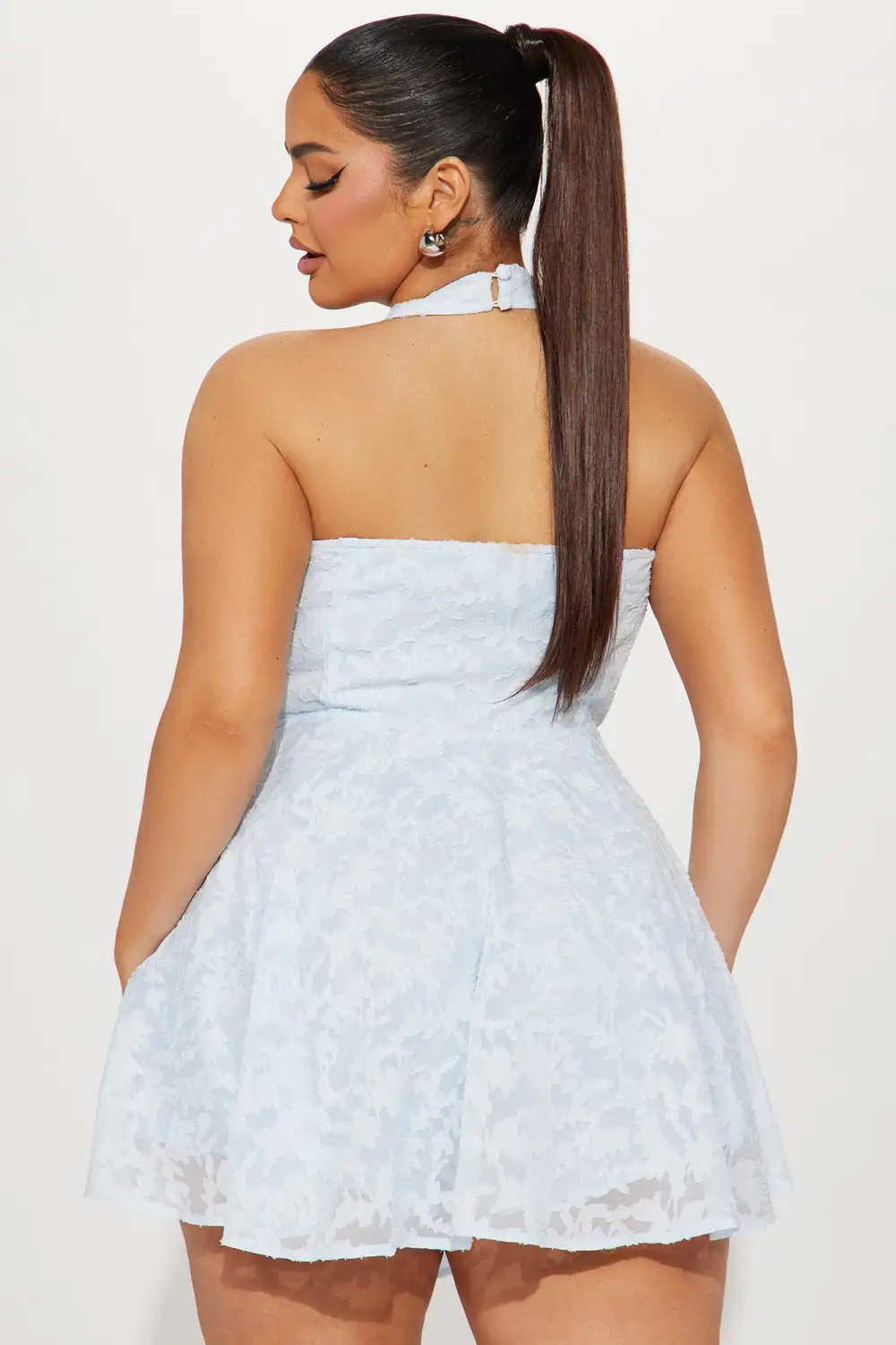Cindy Chiffon Mini Dress - Light Blue