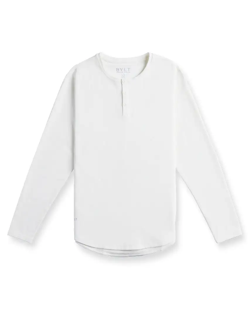 Henley Drop-Cut Long Sleeve: Lux