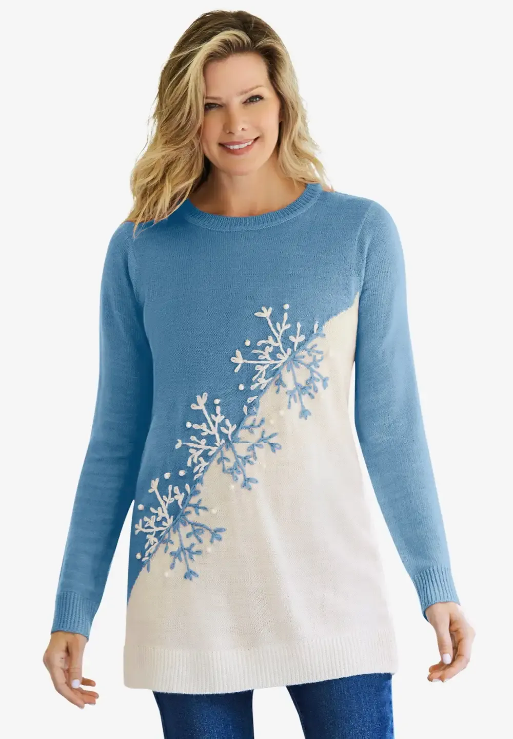 Snowflake Jacquard Pullover Sweater