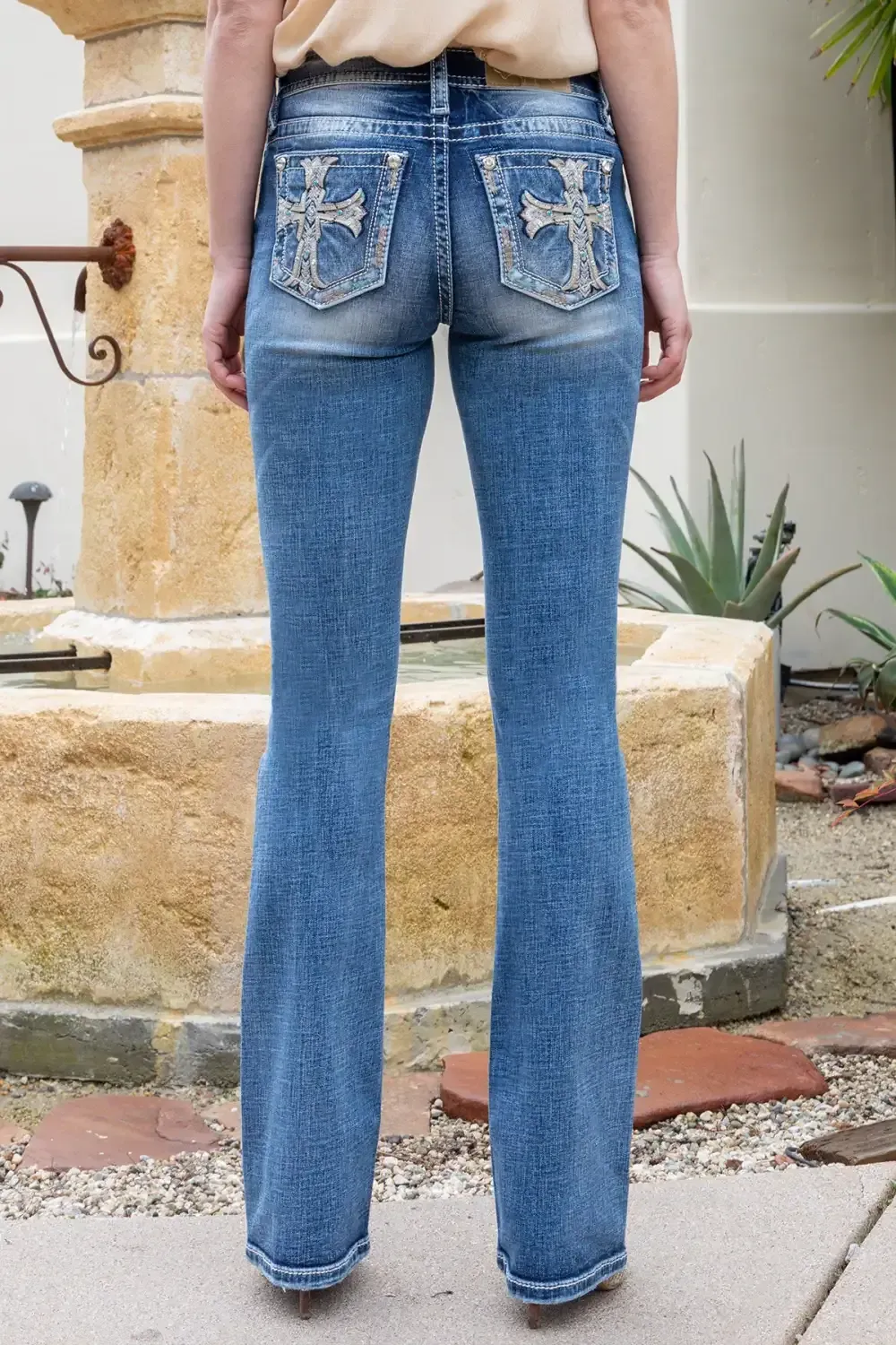 Flared Cross Denim