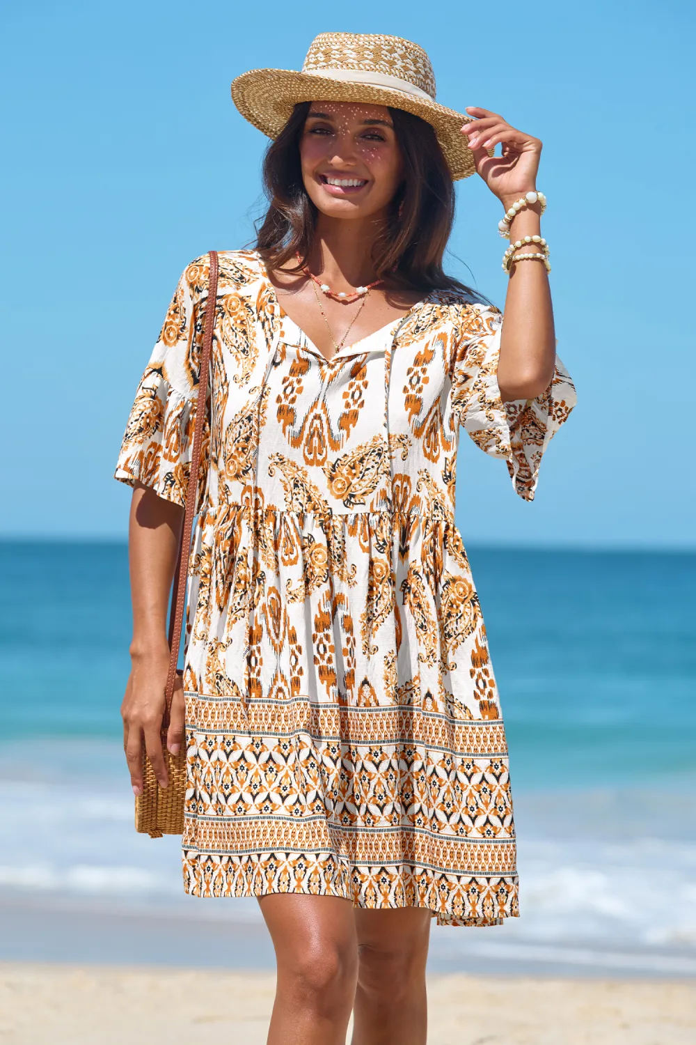 Fields of Boho Ornate Mini Dress
