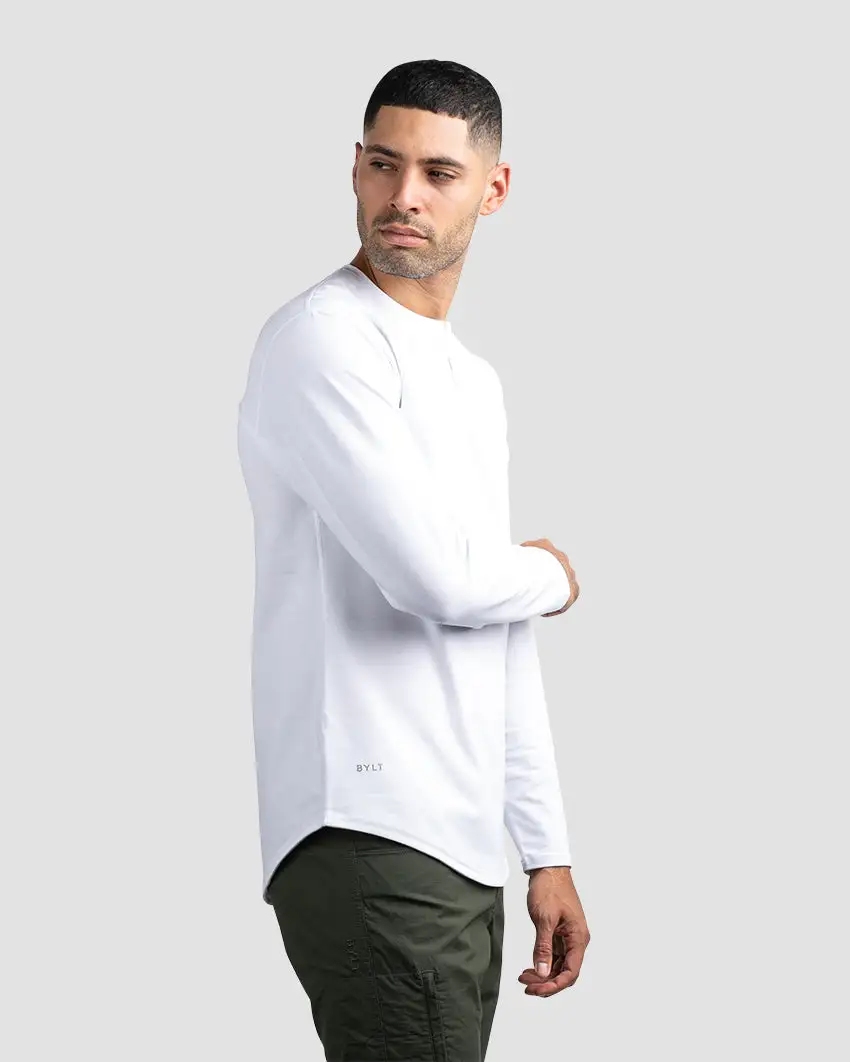 Henley Drop-Cut Long Sleeve: Lux