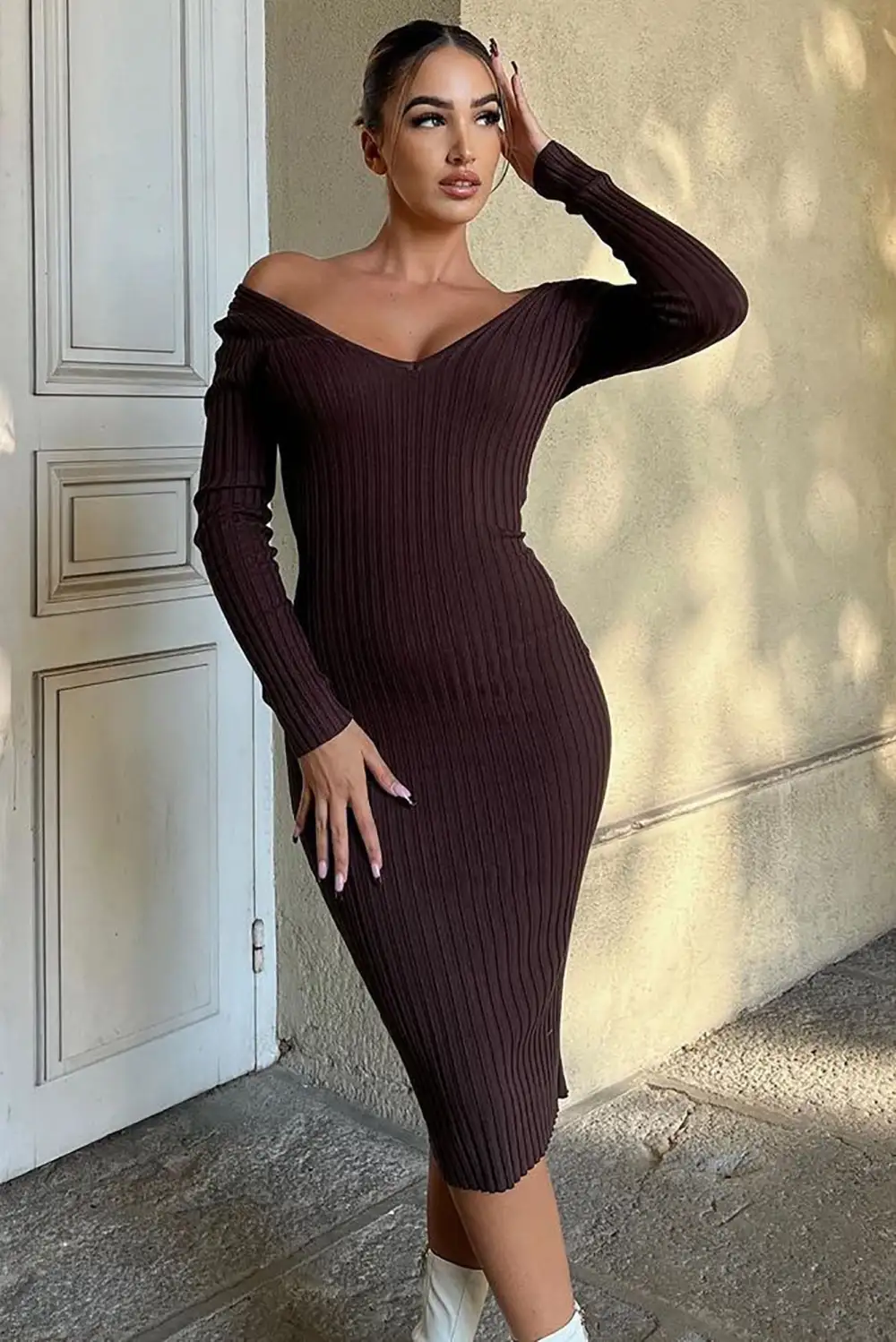 Kallan Knit Dress - Brown