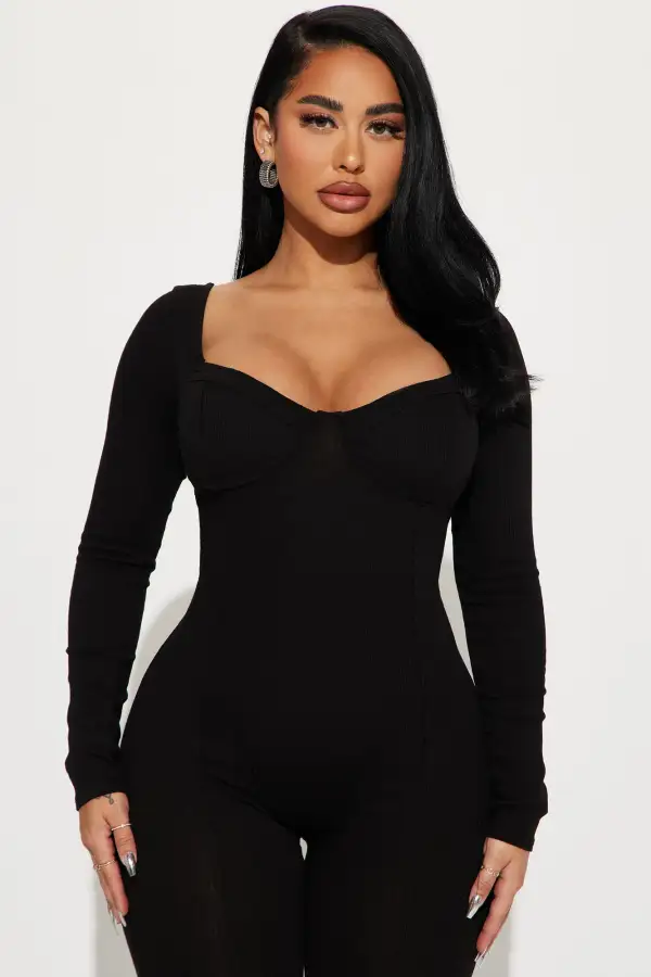 Been That Way Padded Jumpsuit - Black