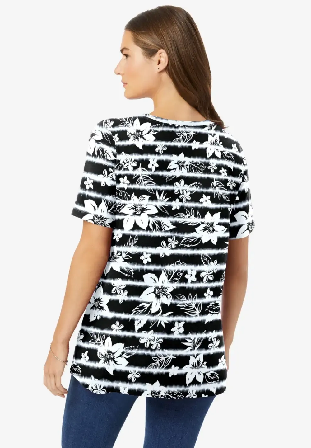 Perfect Printed Short-Sleeve Crewneck Tee