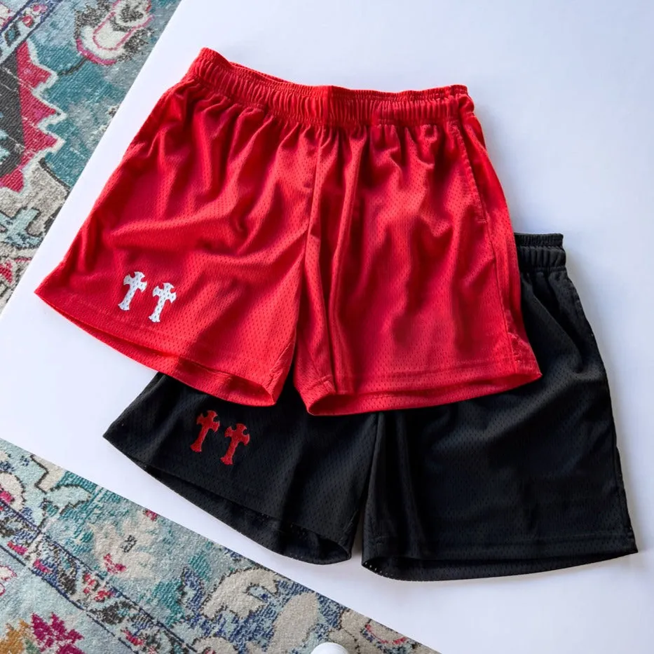 VENTED MESH SHORTS MEDIEVAL - BLACK / RED