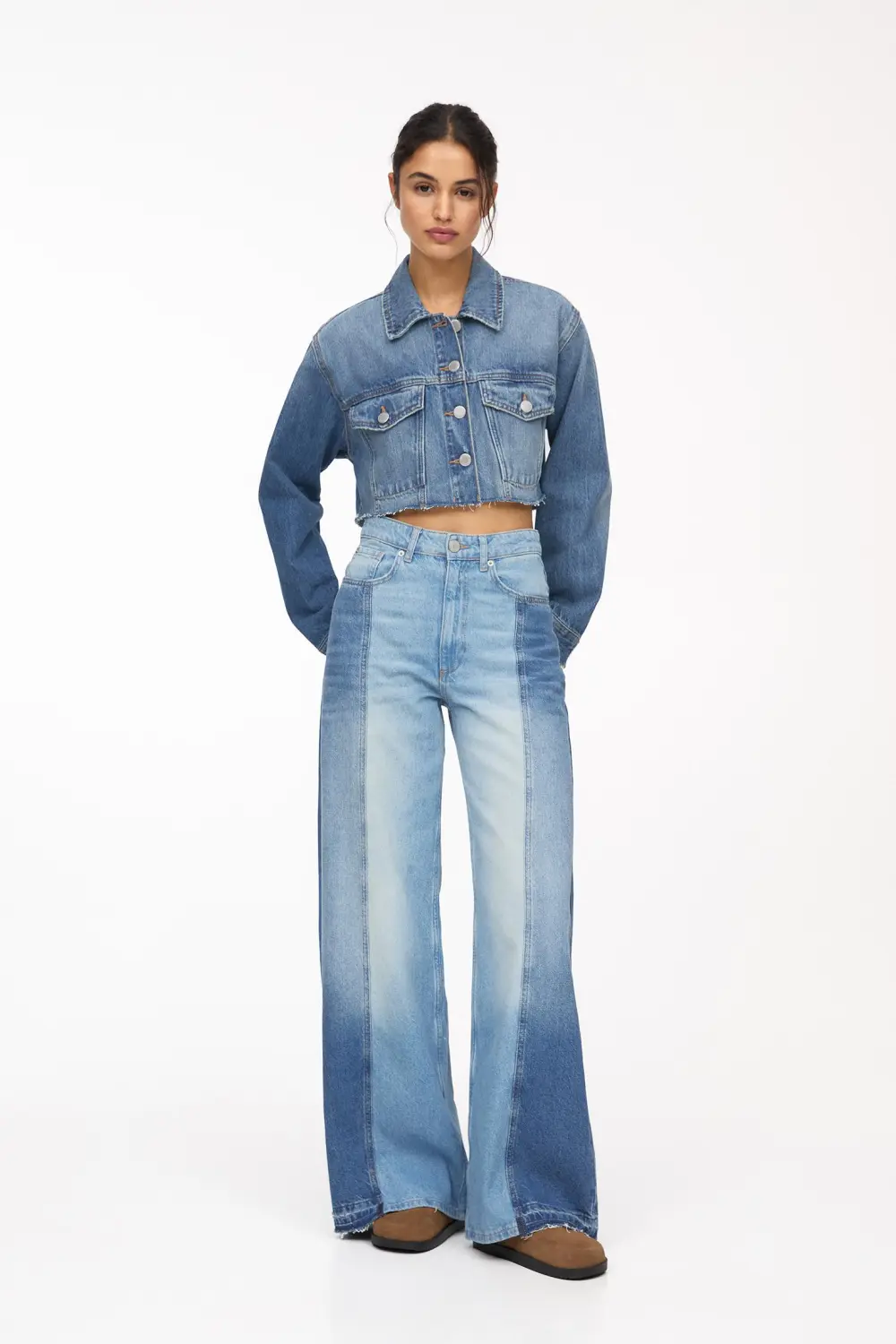 Jeans wide leg patchwork