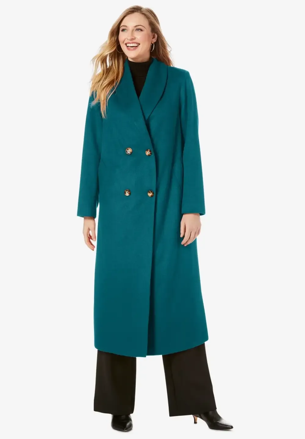 Long Shawl Collar Wool Coat