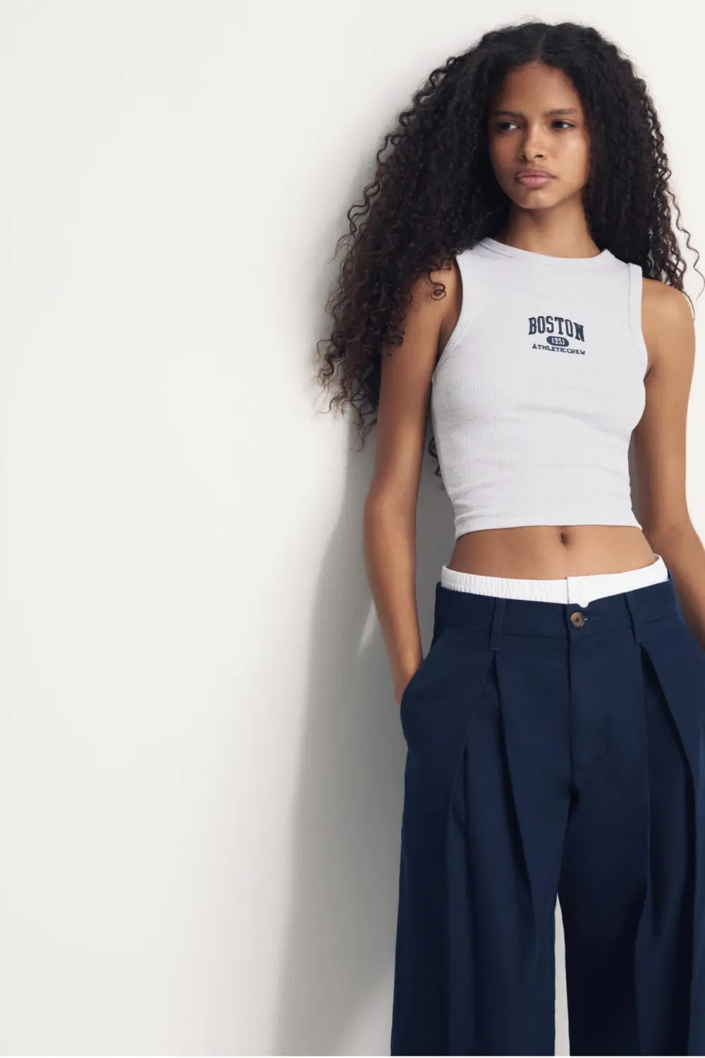 Boston embroidery tank top
