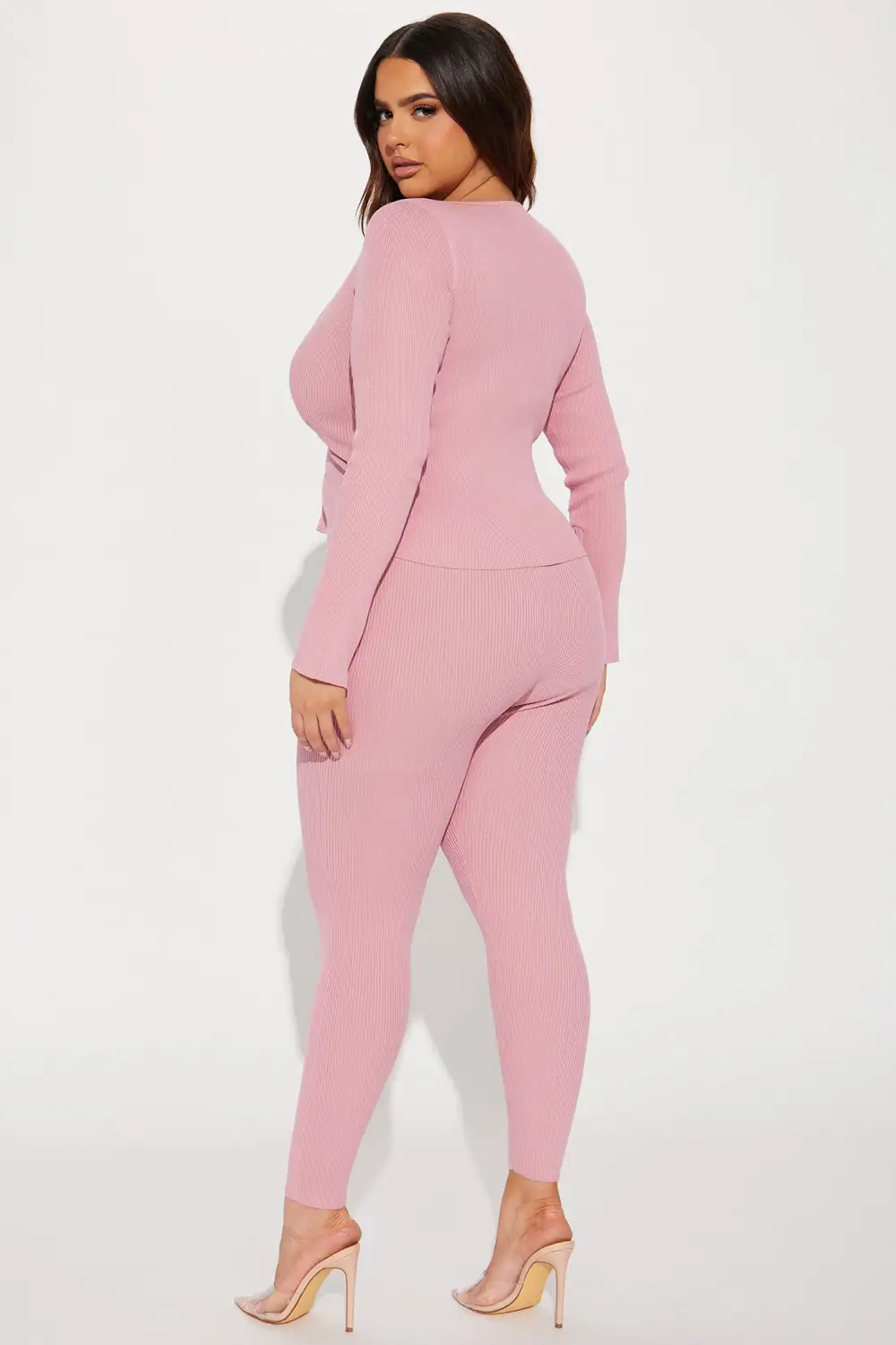Wrong Way Sweater Pant Set - Pink