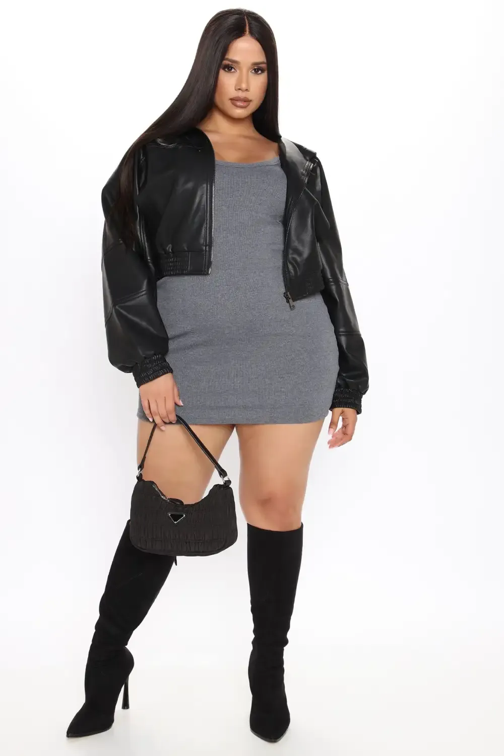 Call Me Baddie Faux Leather Jacket - Black