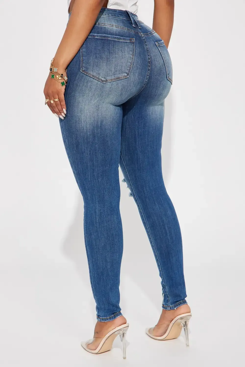 Dream Girl High Rise Skinny Jeans - Medium Blue Wash