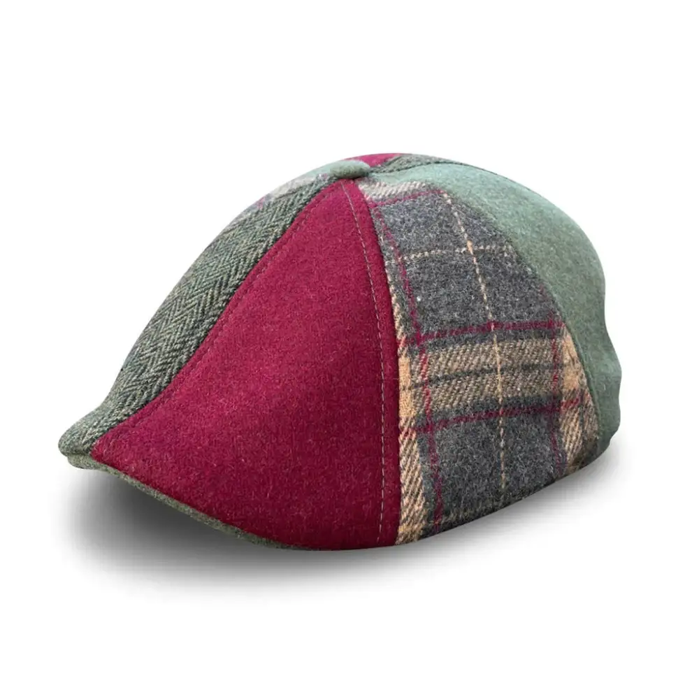The Kringle Boston Scally Cap - Crimson & Green Plaid