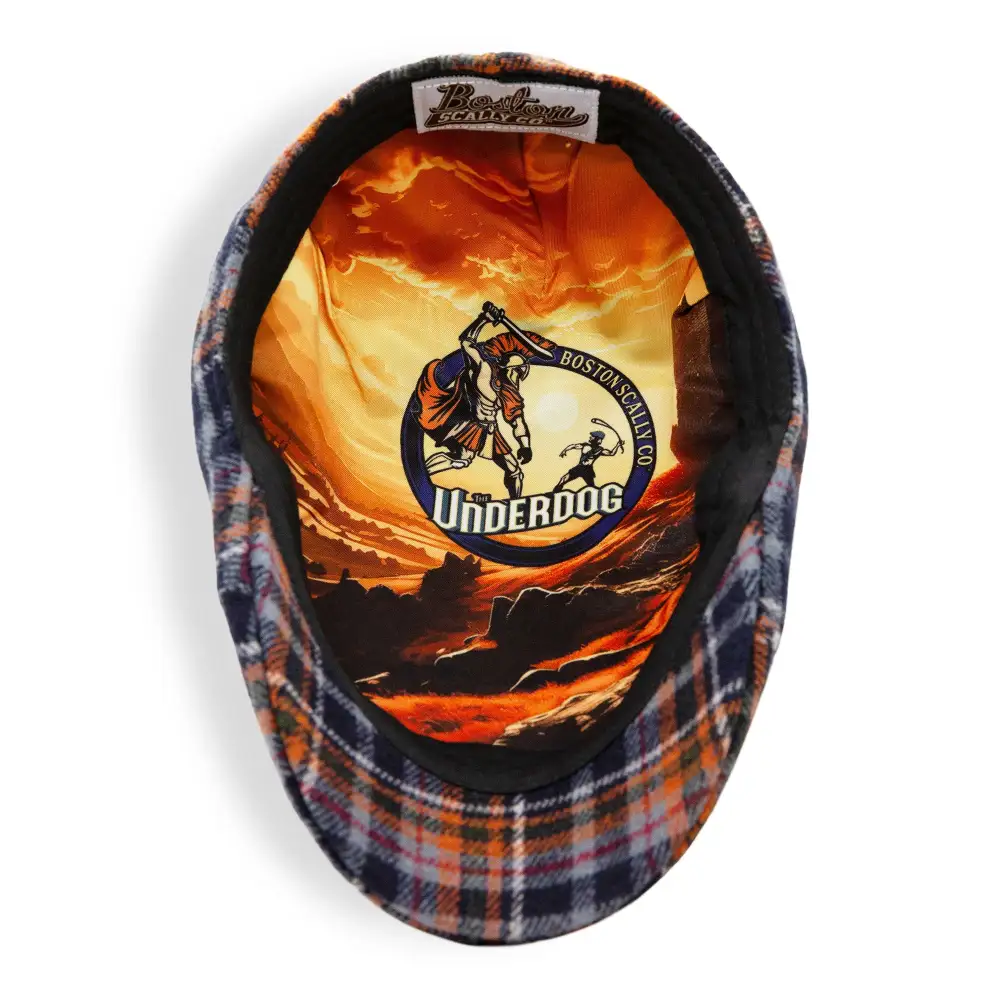 The Underdog Boston Scally Cap - Triumph Orange Plaid