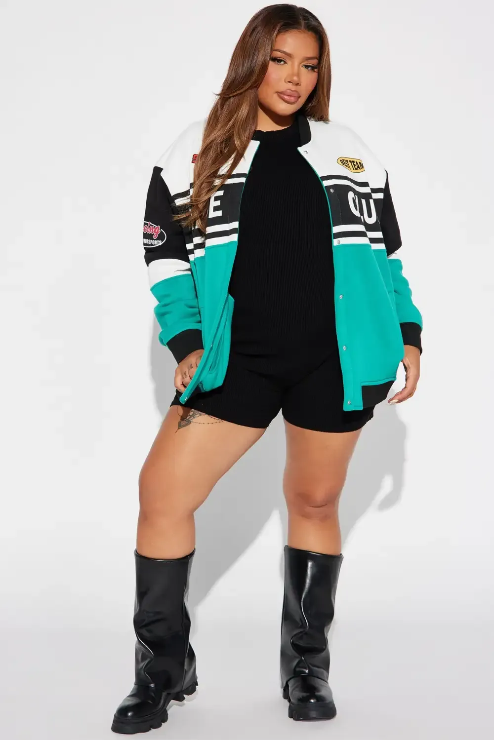 Start Your Engines Bomber Jacket - Green/combo