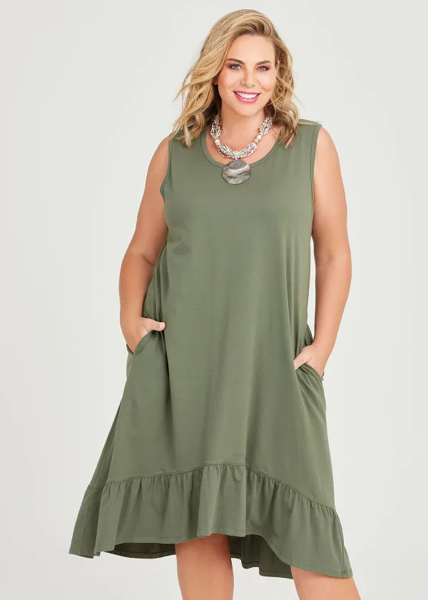 Cotton Sleeveless Tiered Dress
