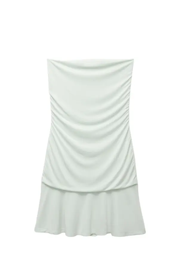 Vestido palabra de honor drapeado