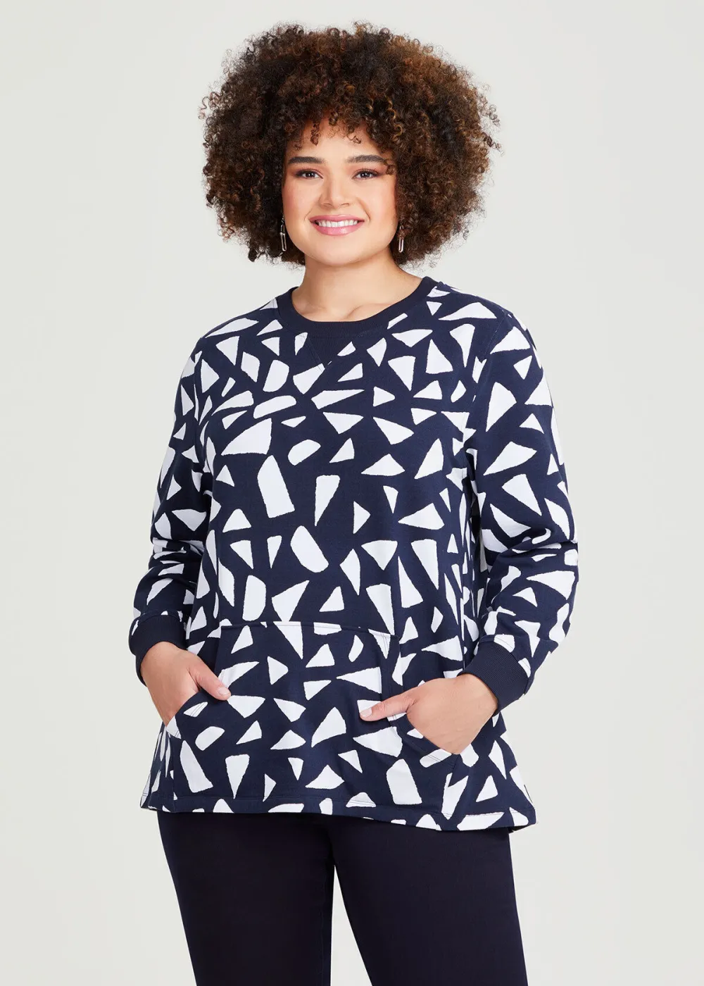 Cotton Geo Sweatshirt
