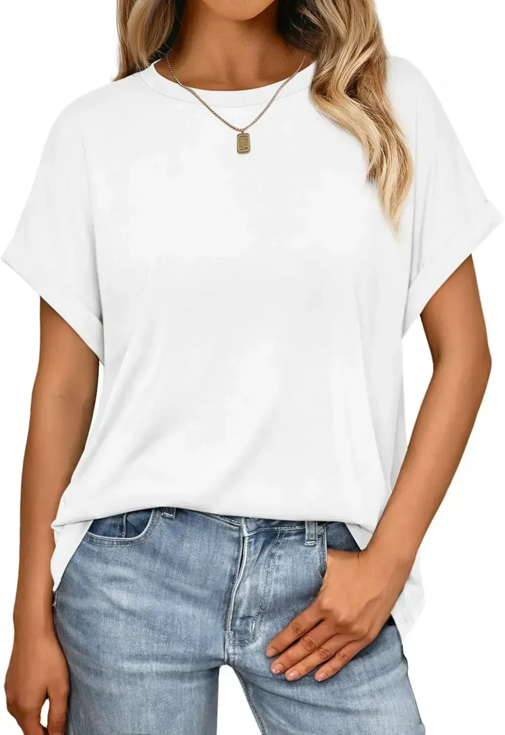 AUTOMET Women Tops Casual Basic T Shirts Loose Fit Crewneck Short Sleeve Summer Outfits
