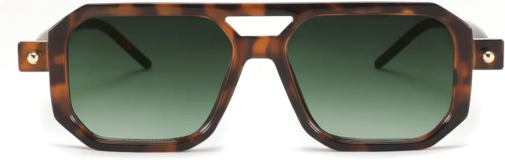 FEISEDY Vintage Square 70s Flat Aviator Sunglasses Women Men Classic Retro Stylish Frame UV400 Sunglasses B2622