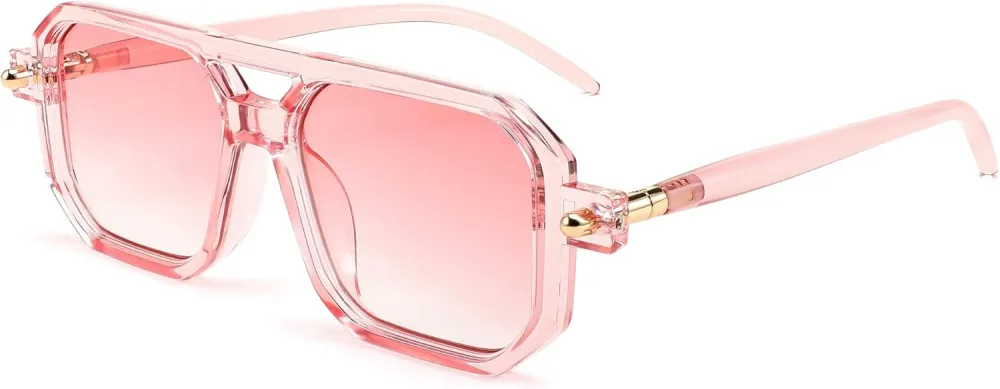 FEISEDY Vintage Square 70s Flat Aviator Sunglasses Women Men Classic Retro Stylish Frame UV400 Sunglasses B2622
